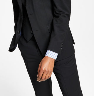 Tommy Hilfiger Men's Modern Fit Th Flex Stretch Solid Suit Jacket Black Size 46