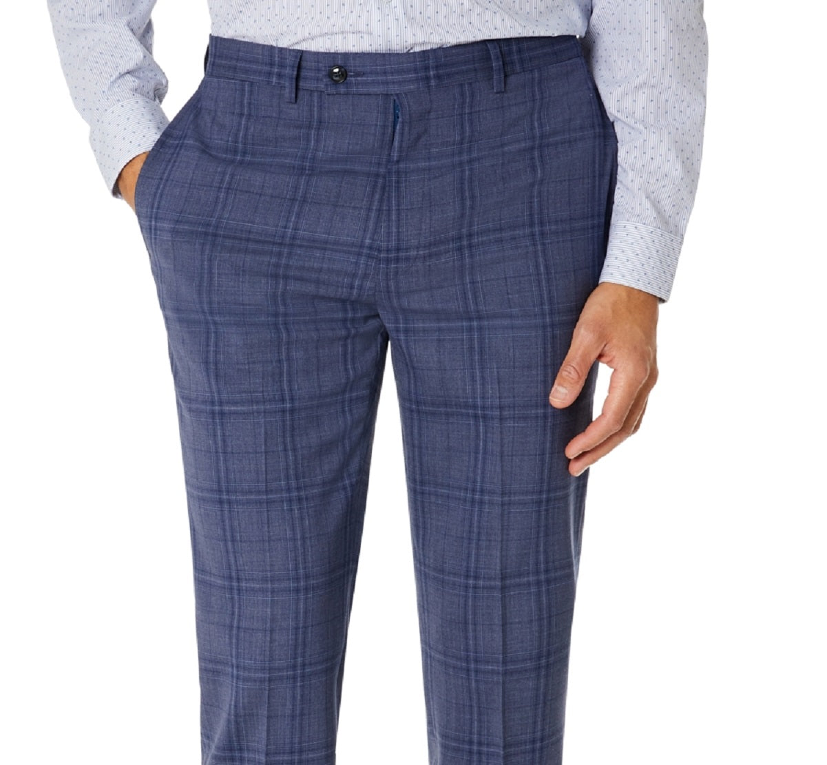 Calvin Klein Men's Slim Fit Plaid Suit Separate Pant Blue Size 32X34
