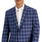 Bar III Men's Slim Fit Patterned Blazer Blue Size 40