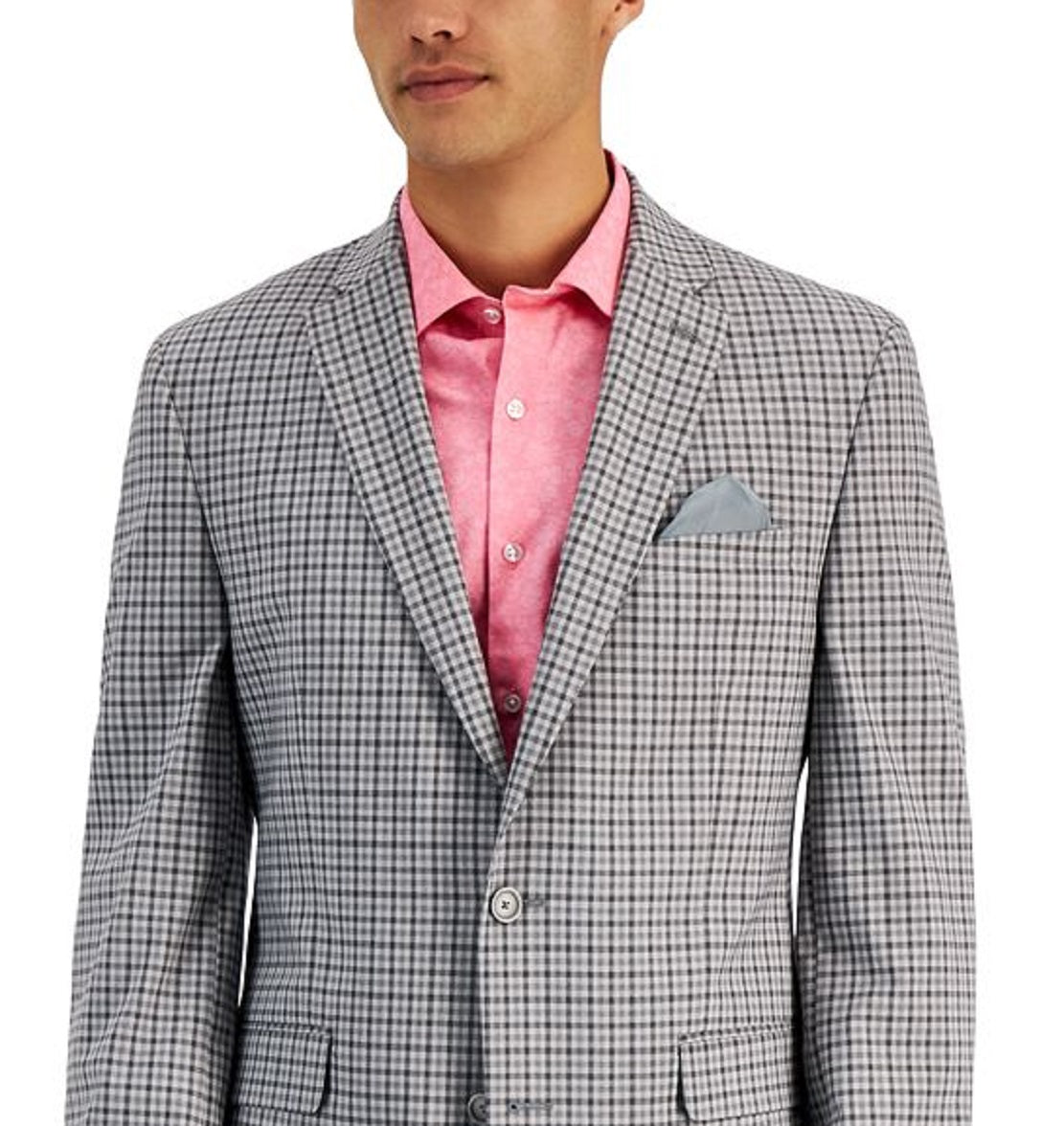 Bar III Men's Slim Fit Patterned Blazer Gray Size 38