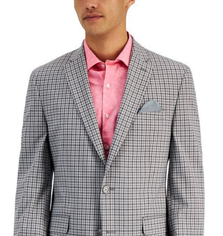 Bar III Men's Slim Fit Patterned Blazer Gray Size 38