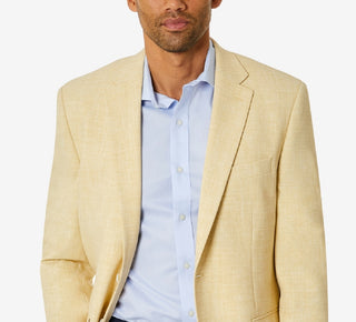 Club Room Men's Classic Fit Solid Sport Coat Yellow Size 42