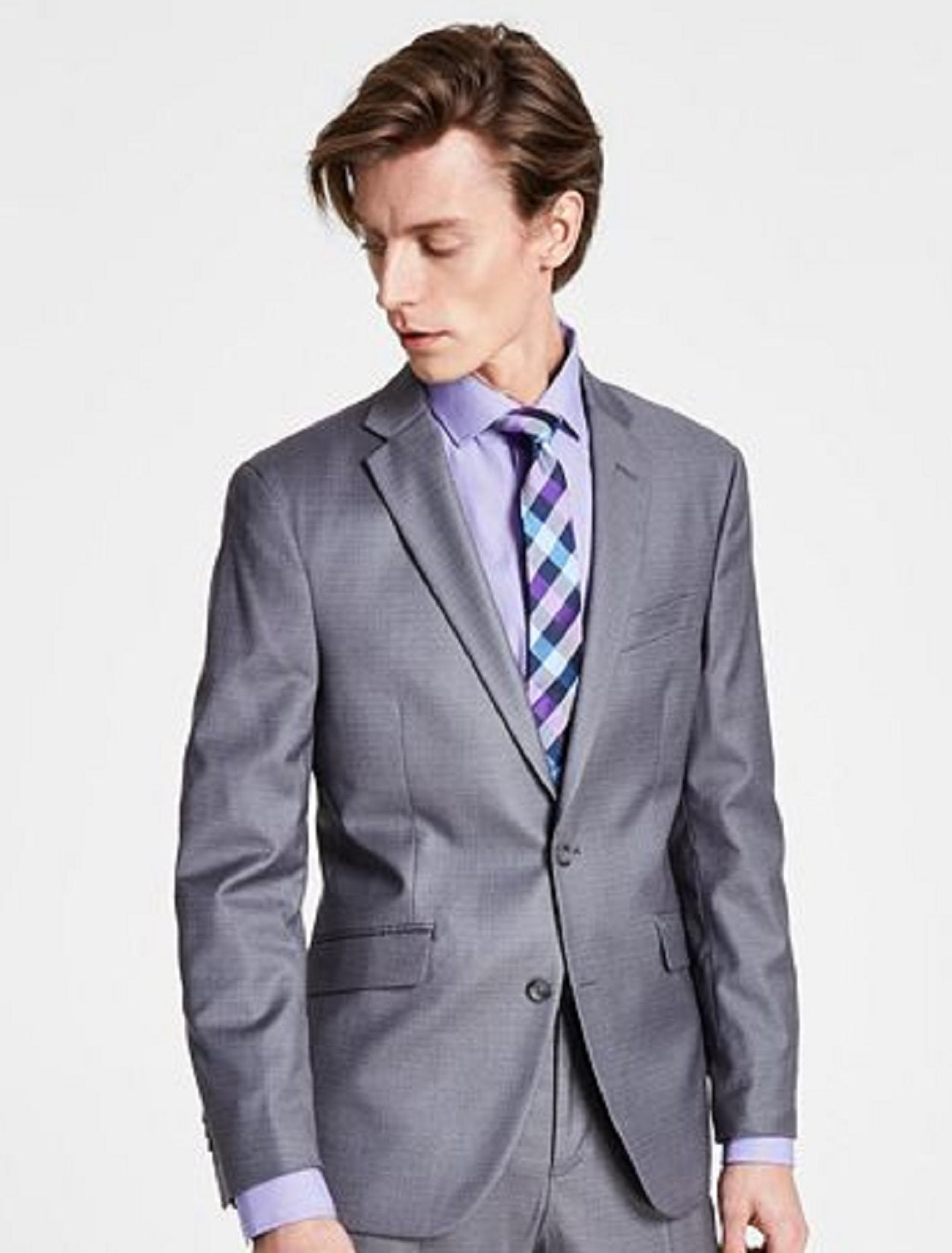 Kenneth Cole Reaction Men's Ready Flex Slim Fit Suit Gray Size 42