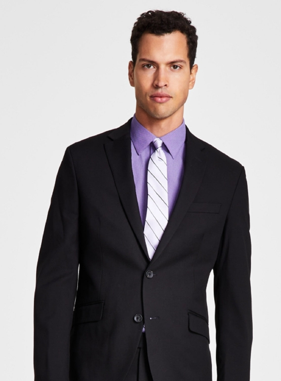 Kenneth Cole Reaction Men's Ready Flex Slim Fit Suit Black Size 44