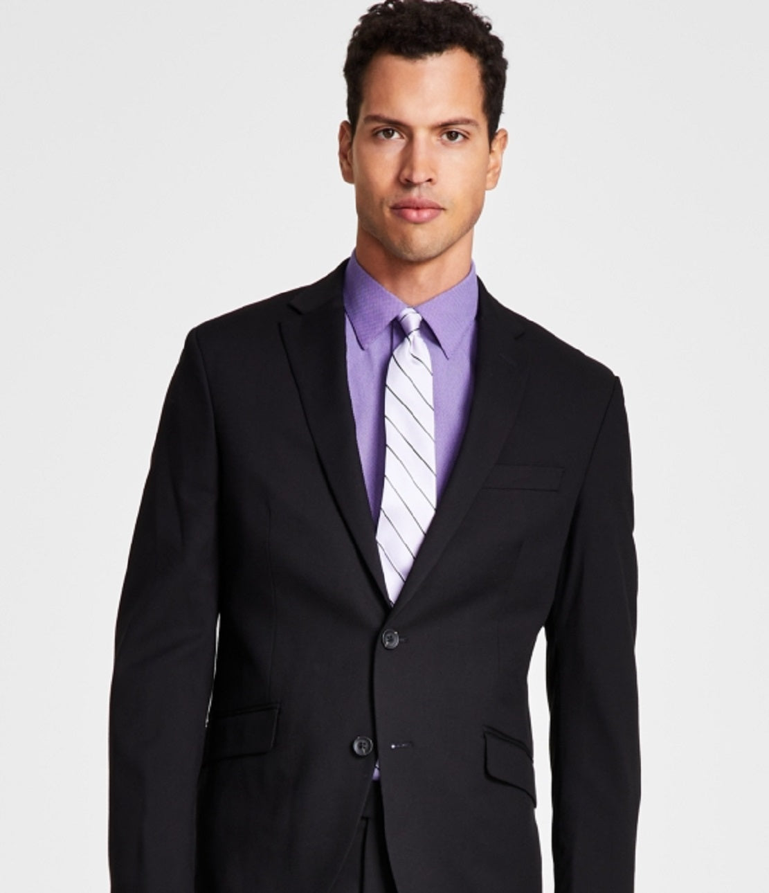 Kenneth Cole Reaction Men's Ready Flex Slim Fit Suit Black Size 46