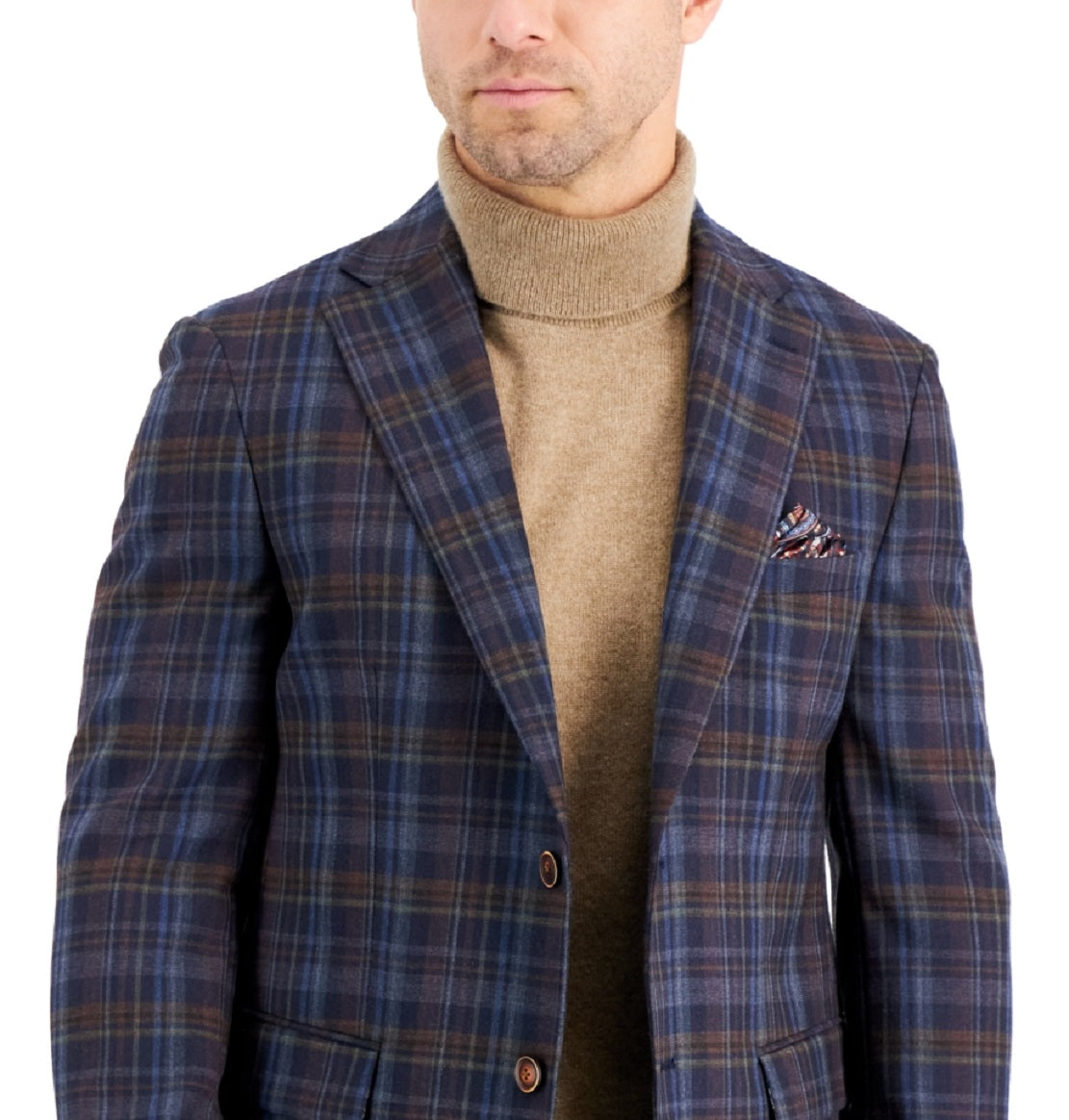 Tallia Men's Wool Slim Fit Pattern Sport Coats Blue Size 40