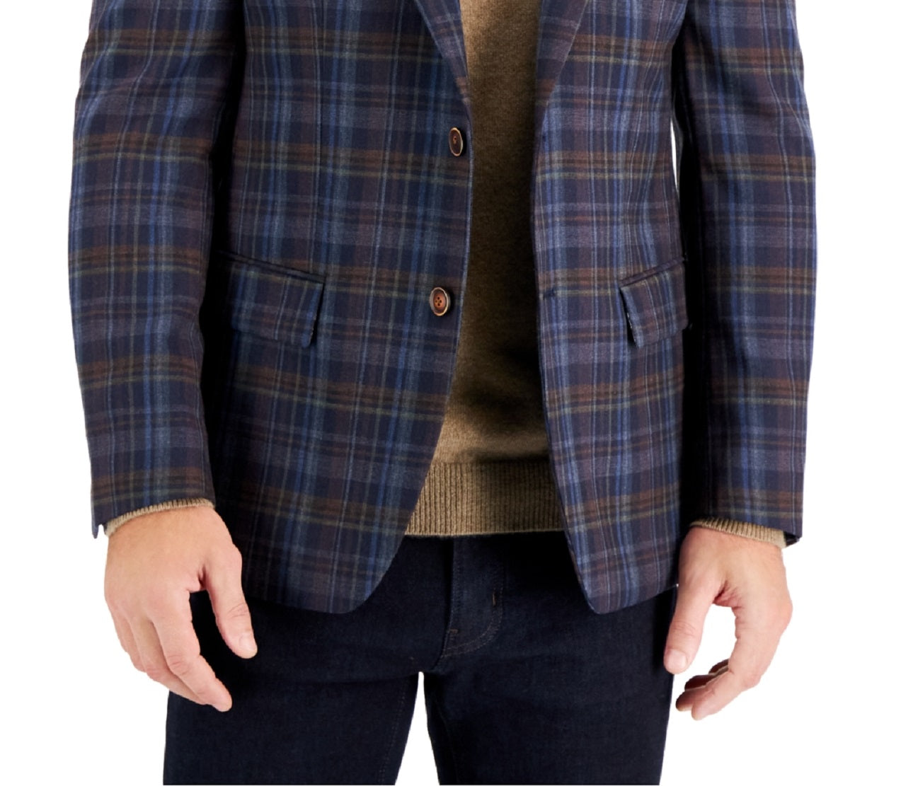 Tallia Men's Wool Slim Fit Pattern Sport Coats Blue Size 40