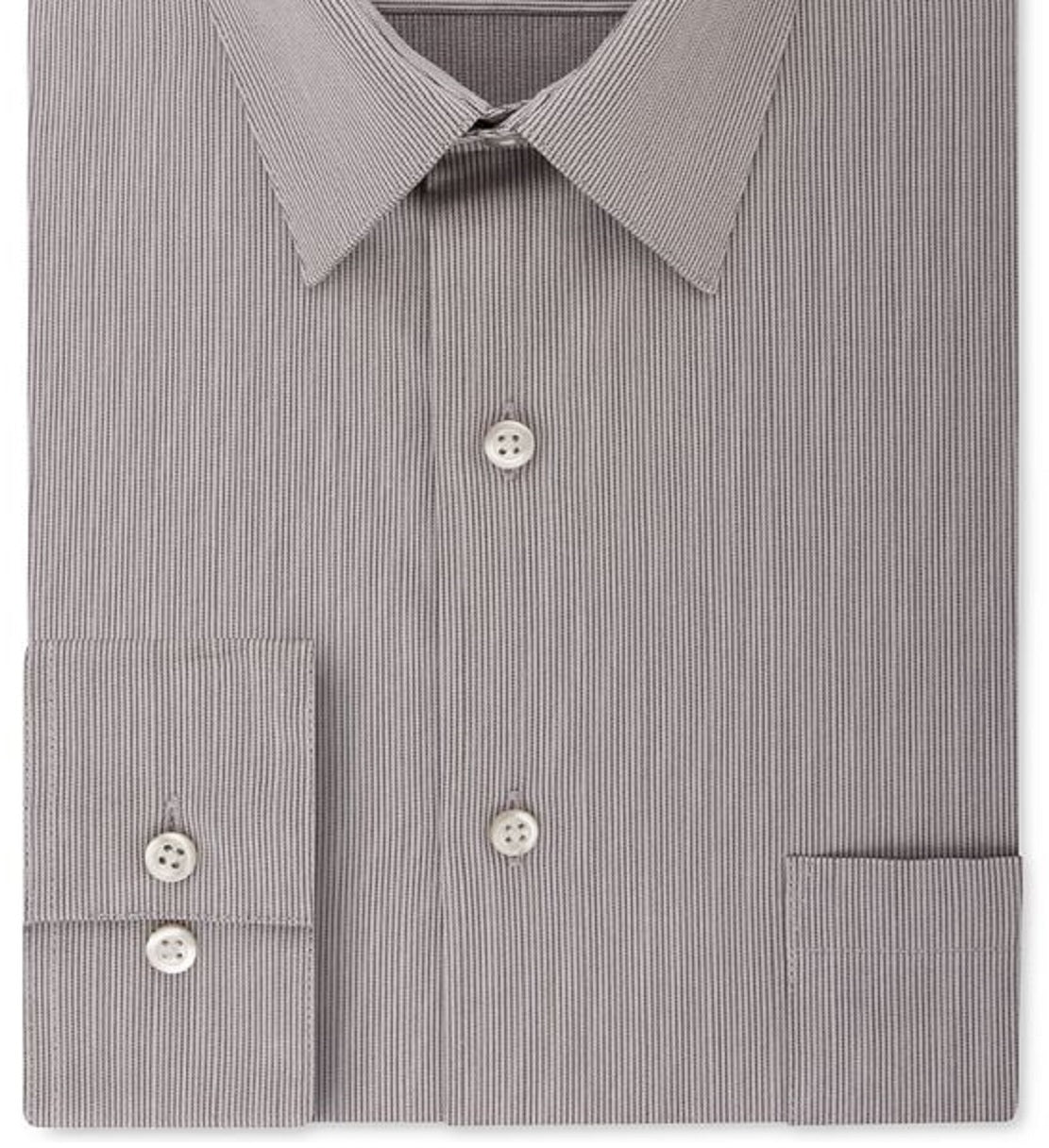 Van Heusen Men's Fit Flex Collar Stripe Dress Shirt Gray Size 16X34X35