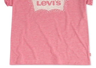 Levi's Toddler Girl's Ruffle Sleeve Logo T-Shirt Pink Size 2T