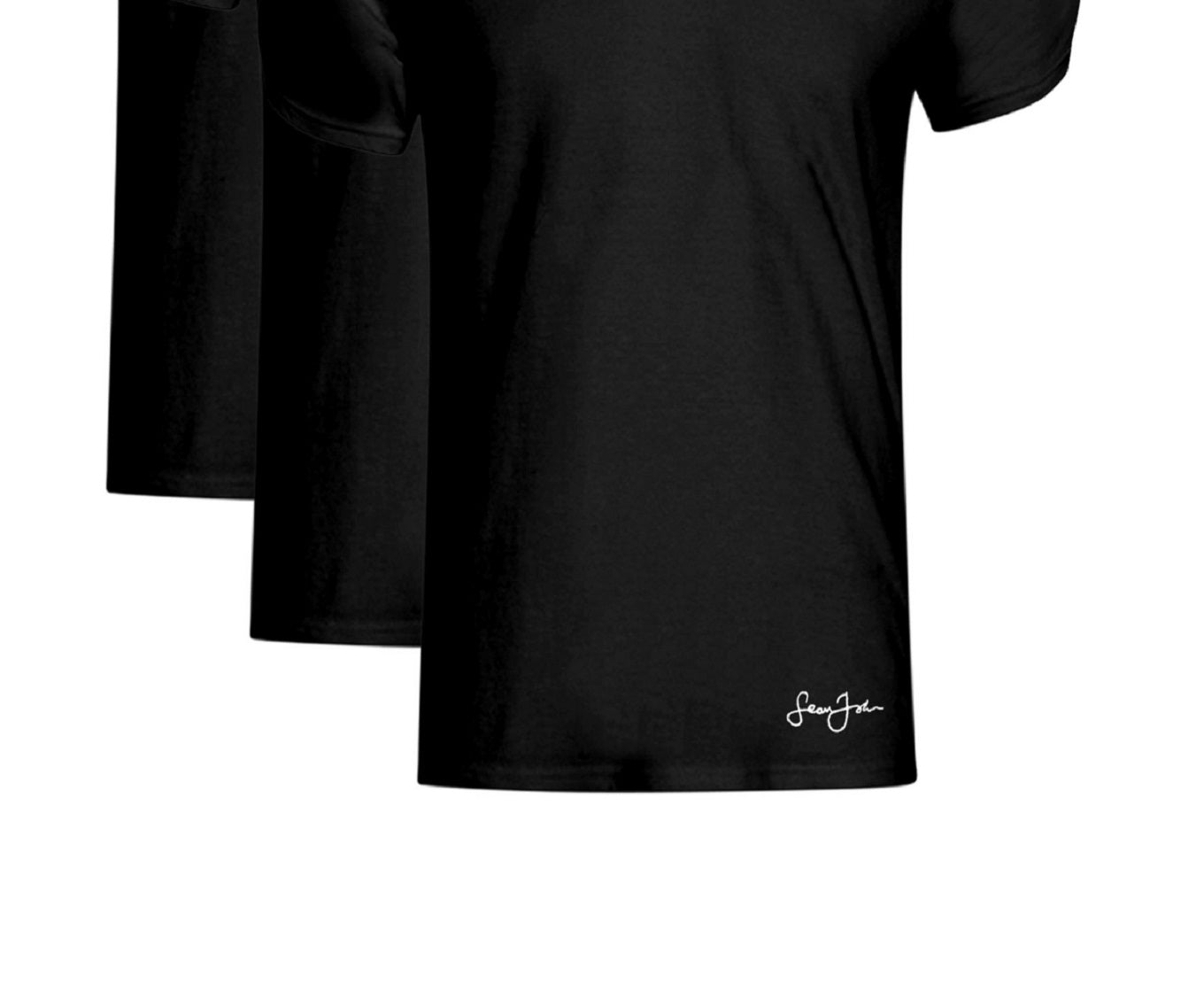 Sean John Men's Pack Of 3 V Neck Tee Black Size Small