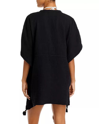 Echo Women's Gauze Caftan Swim Cover Up Swimwear Black Size Regular