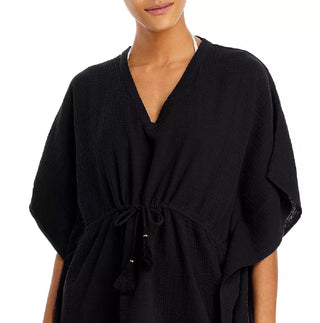 Echo Women's Gauze Caftan Swim Cover Up Swimwear Black Size Regular