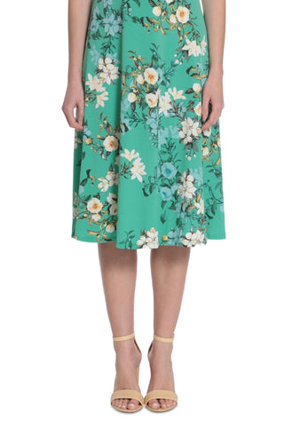 London Times Women's Floral Print Jersey Dress Green Size 20W
