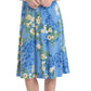 London Times Women's Floral Print Pleated Keyhole Neck Midi Dress Blue Size 8