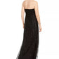 Adrianna Papell Women's Halter Beaded Gown Black Size 14