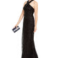 Adrianna Papell Women's Halter Beaded Gown Black Size 14