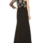 Adrianna Papell Women's Beaded One Shoulder Gown Black Size 12