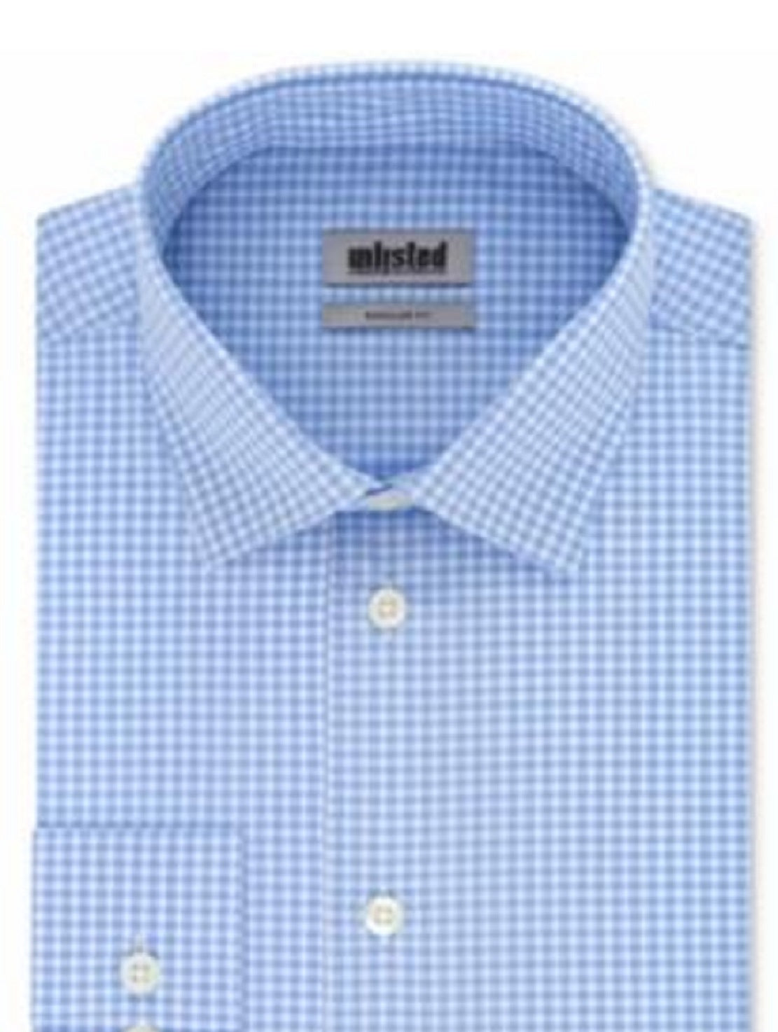 Kenneth Cole Men's Regular Fit Checks and Stripes Dress Shirt Blue Size L