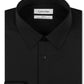 Calvin Klein Men's Slim Fit Non Iron Performance Herringbone Point Collar Dress Shirt Black Size 34X35