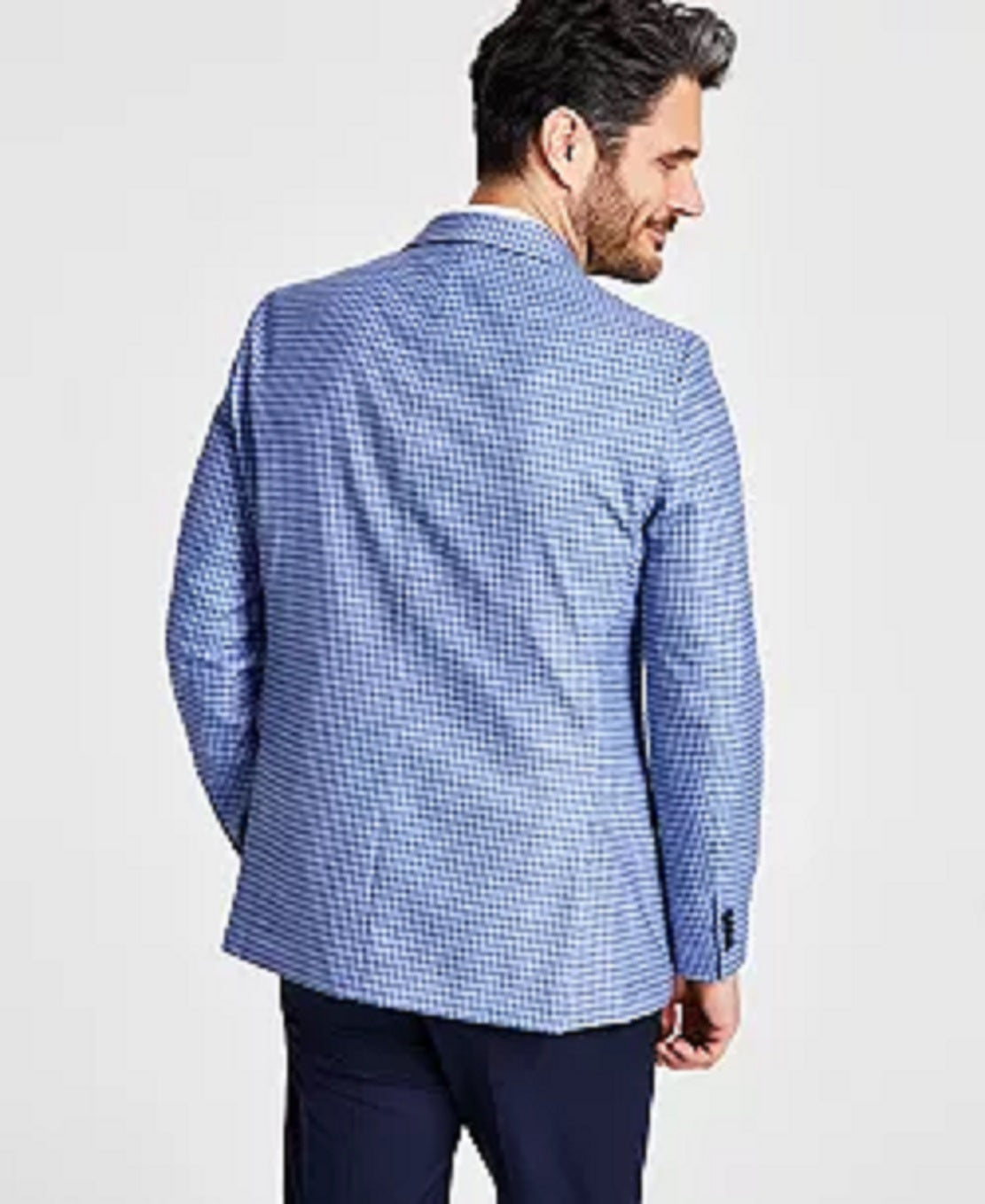 Tommy Hilfiger Men's Check Modern Fit Sport Coat Blue Size 48