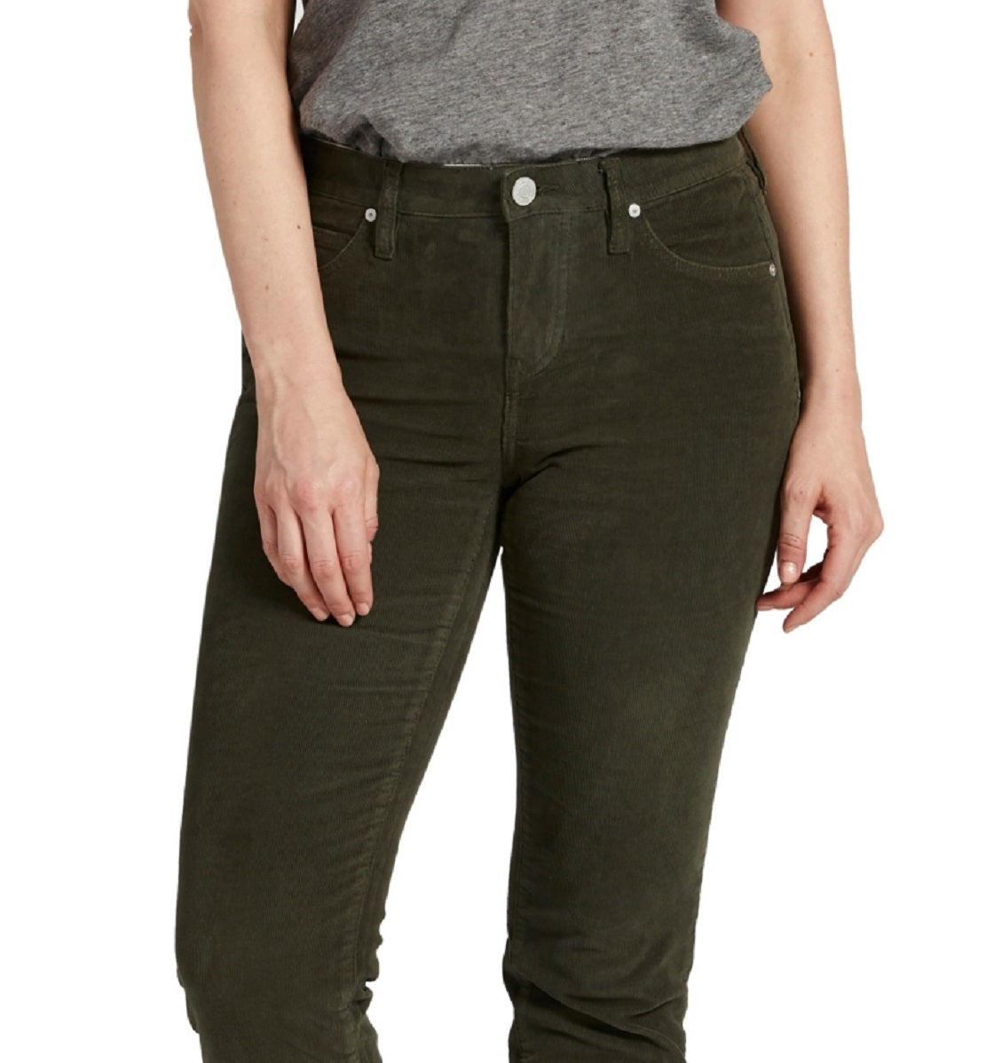 Jag Women's Ruby Straight Leg Corduroy Jeans Green Size 6X30