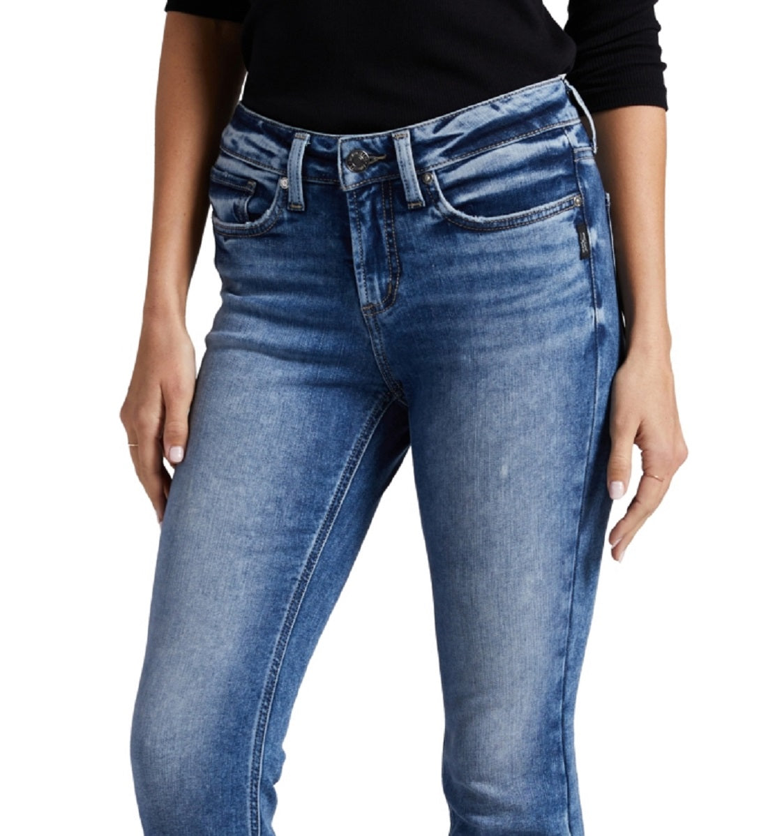 Silver Jeans Co. Women's Suki Mid Rise Straight Leg Jeans Blue Size 36X29