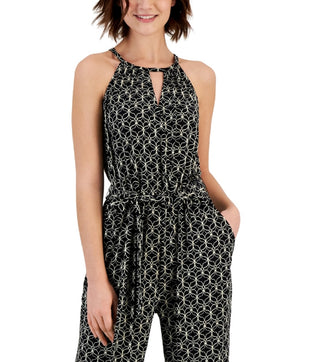 JPR Studio Women's Tie Waist Halter Jumpsuit Black Size Medium