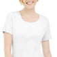 Karen Scott Women's Short Sleeve Scoop Neck Top White Size Large