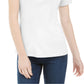 Karen Scott Women's Short Sleeve Scoop Neck Top White Size Large