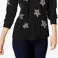 INC International Concepts Women's Embellished Star Hoodie Black Size Small