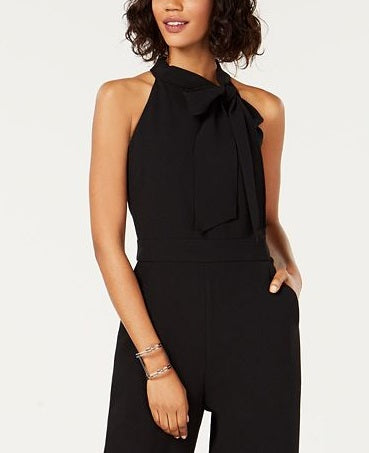 Vince Camuto Women's Bow Halter Jumpsuit Black Size 10 Petite