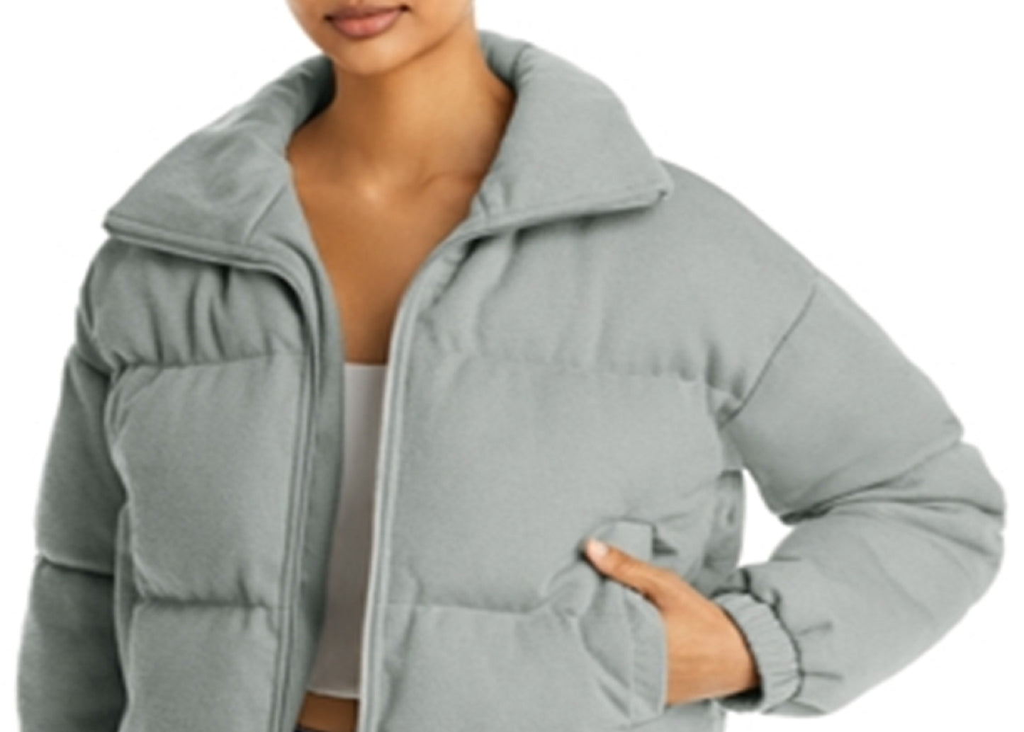 Bagatelle.Nyc Women's Puffer Jacket Gray Size Medium