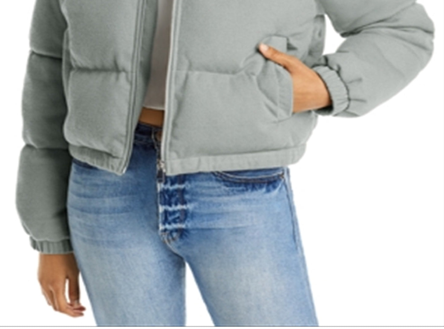 Bagatelle.Nyc Women's Puffer Jacket Gray Size Medium