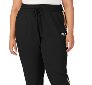 Fila Women's Clover Mid Rise Drawstring Jogger Black Size 3X