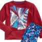 Max & Olivia Big Boy's 2 Pc Train Like A Beast Pajama Set Red Size L