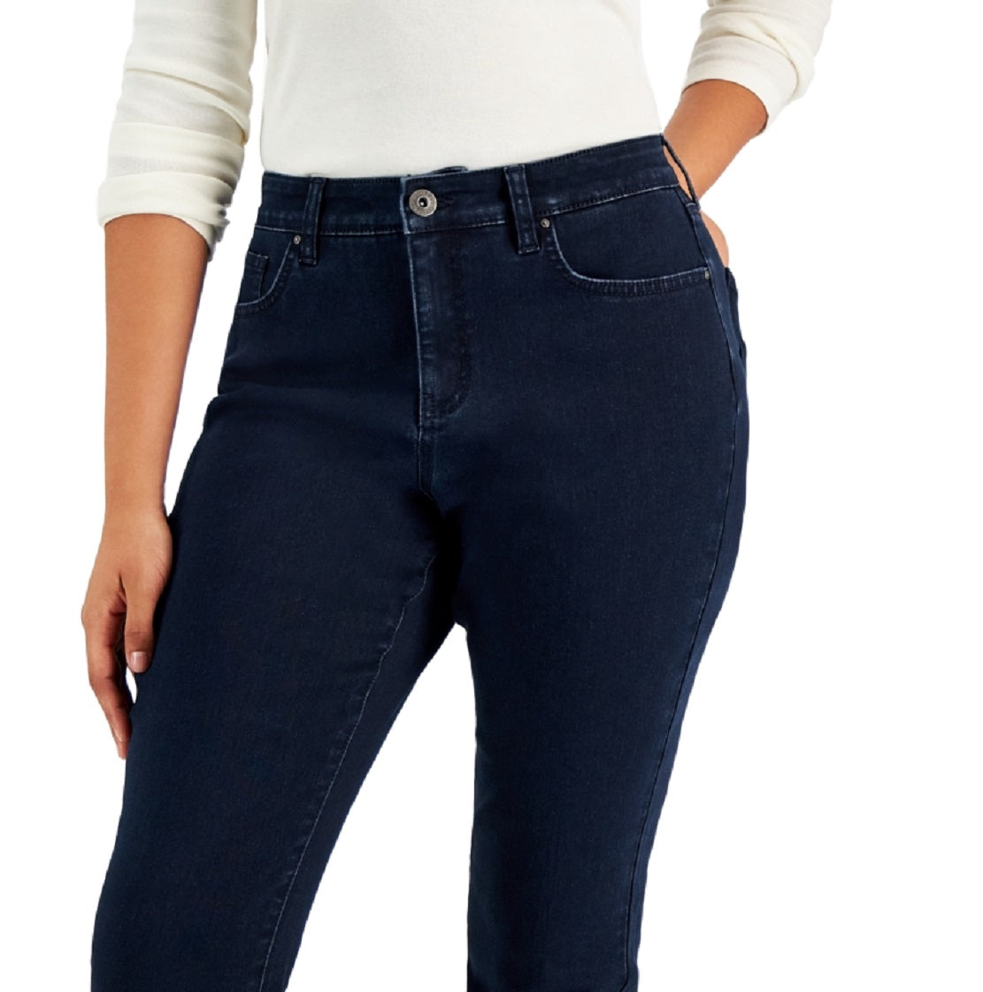 Style & Co Women's Curvy Fit Skinny Jeans Blue Size 16