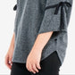 NY Collection Women's Marled Tie Sleeve Sweater Gray Size X-Large