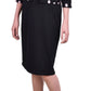 NY Collection Women's 3/4 Sleeve Two Piece Dress Set Black Size 10