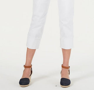 Style & Co Women's High Cuffed Capri Jeans White Size 6