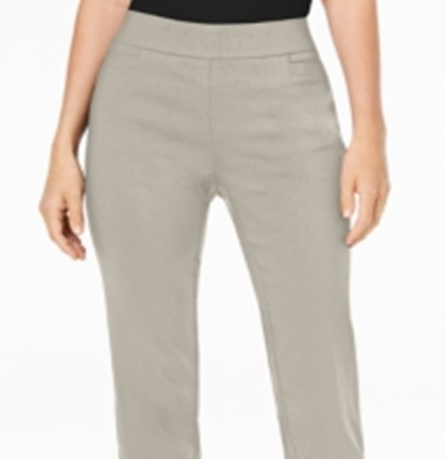 JM Collection Women's Tummy Control Pull on Pants Brown Size Petite