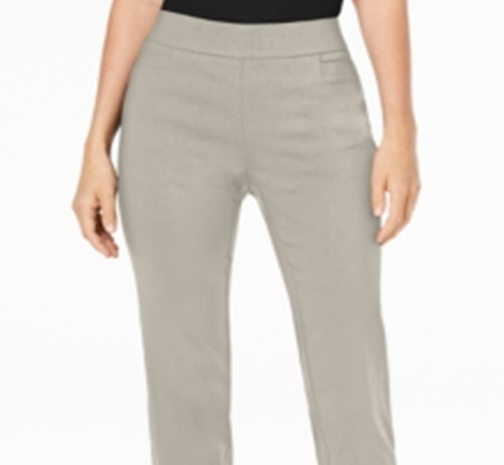 JM Collection Women's Tummy Control Pull on Pants Brown Size Petite