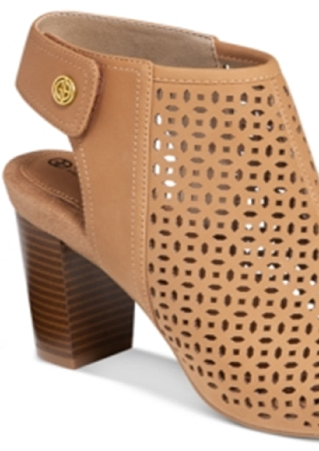 Giani Bernini Women's Platform Perforated Arch Support Josieyy Almond Toe Block Heel Shootie Brown Size 11 M