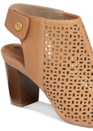 Giani Bernini Women's Platform Perforated Arch Support Josieyy Almond Toe Block Heel Shootie Brown Size 11 M