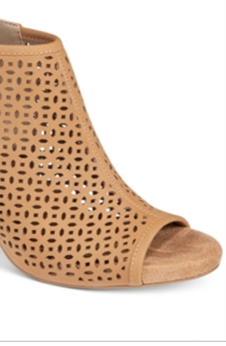 Giani Bernini Women's Platform Perforated Arch Support Josieyy Almond Toe Block Heel Shootie Brown Size 11 M