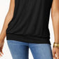 JM Collection Women's Cap Sleeve V Neck Top Black Size Small