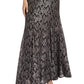 Nightway Women's Glitter Lace Keyhole Gown Black Size 12