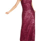Morgan & Company Women's Sequined Cut Out Formal Dress Red Size 11