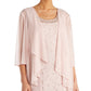 R & M Richards Women's Beaded Dress & Flyaway Jacket Pink Size 12