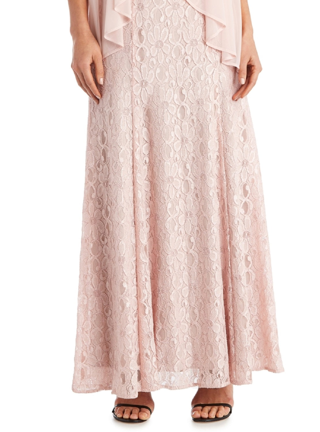 R & M Richards Women's Beaded Dress & Flyaway Jacket Pink Size 12