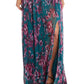 Nightway Women's Floral Print Pleated Gown Blue Size 8